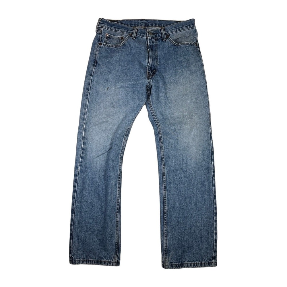 Levi's 505 Regular Fit Straight Leg Blue Denim Jeans Mens Size 33x30